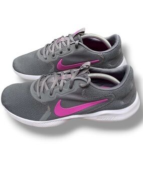 Nike Flex Experience Run 9 Women's Size 8W Running Athletic Shoes Iron Gray Pink